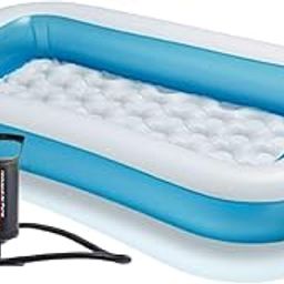 LONGMIRE 5.5ft Portable Inflatable & Foldable Kids Swimming Pool with Air Pump Baby Bath Tub Water Pool for Kids and Adults Outdoor&Indoor Kids Bathing Tub-image-4
