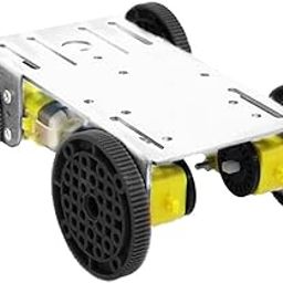 UJEAVETTE Smart Robot Chassis Car Model with Plastic Wheel Black Wheel Silver Panel-image-66