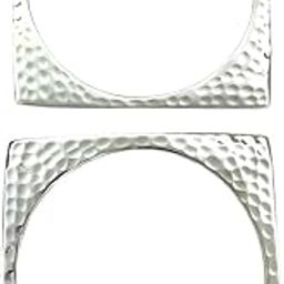Fuschianet Accessories Hammered Thin Square Silver Plated Bangles Pair for Girls and Women-image-16