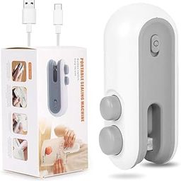 EUHOMI Mini Heat Sealer, Portable Handheld Bag Sealer, USB Rechargeable, Battery Operated, Auto Shutoff, White/Grey-image-8