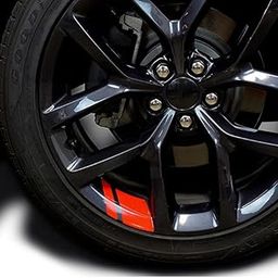 Allure Auto® Red Wheel Decals Hash Stripe Stickers for 18''- 21'' Rims, 6Pcs Reflective Rim Decal Stripes Decoration Accessories Compatible With Mahdra Thar-10