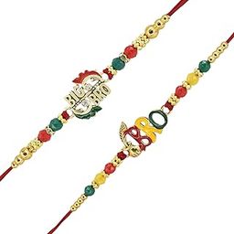 Combo Pack of 2 Rakhis Big Bro and BroDesigner Set With Pack of Roli-chawal n Rakshabandhan Greetings Card, Kids Rakhi-25018-image-63