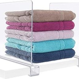 oddpod™ Pack of 2 Clear Acrylic Shelf Dividers for Closet, Shelves, Cabinet, Wardrobe & Cupboards/Vertical Transparent Adjustable Multi-functional Separator Organizer for Home, Office & School-picture-27