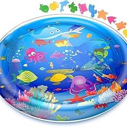 TEC TAVAKKAL Baby Kids Circle Water Play Mat Toys Inflatable Tummy Time Leakproof Water Play Mat, Fun Activity Play Center Indoor and Outdoor Water Play Mat for Baby, Pack of 1-26
