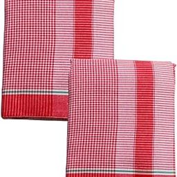 Super Soft Red Mini Check Cotton Checkred gamcha gamosa Bath Towel for Men,Women Skin Friendly and Perfect for Bath and Beach use Size 31X 70 Inches Pack of 2-picture-44