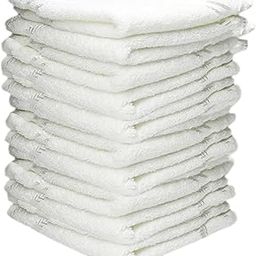 Very Soft K.S. Collection Silverline Love Touch Fresh Loom 300 Gsm 100% Cotton Face Hanky, Face Towel, Handkerchiefs (10X10 Inch_Solid White_10 Pieces)-image-20