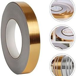Hemshail Tile Gap Foil Line Golden Floor Tape, Self-Adhesive Tile Seam Sticker, Waterproof Gap Sealing Foil Decor Tape for Wall, Cabinet, Bedroom, Living Room, Kitchen, (1cm x 50m, Gold)-image-23