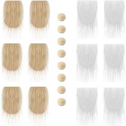 ATORSE Craft Kits 24Pcs Faux Cotton Fur Fabric Gnome Beard Christmas Cotton Fur Fabric Patches a-Crafts- Fabric-image-44