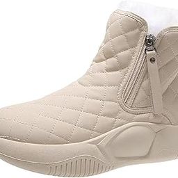 Winter Snow Boots Warm Lined Short Boots Fashion for Trekking Hiker Winter 35 Beige-image-60