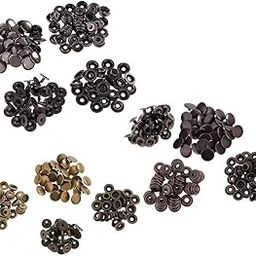 FABLOFT® 90 Sets Metal Snap Buttons Press Stud Popper Fasteners 12.5mm 15mm Round-image-64