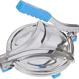 Stainless Steel Puri Maker Press Machine with Handle Puri Press Machine Kitchen (Silver_Blue_6.5 inch)-3