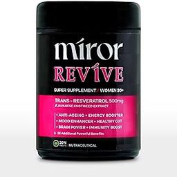 MIROR Revive Trans Resveratrol ++ (500 Mg), Multivitamins Supplement For Women, Japanese Knotweed, Anti Aging, Anti Inflammatory, Brain & Energy Booster and Skin Glow. Vegan Formula for women 30+-image-21