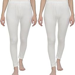 Women's Super Soft Slim Fit Off-White and Grey Thermal Bottoms-image-43