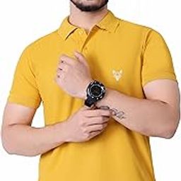 Men's Solid Polo Neck T-Shirt | Poly Cotton Fabric | Casual & Office Wear | Soft, Breathable & Durable Fit-image-17