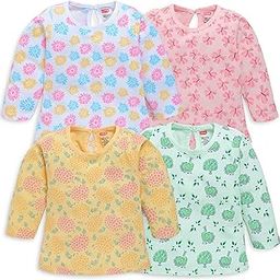 Baby Girls 100% Cotton Full Sleeve Girls Top Pack of 4-image-17