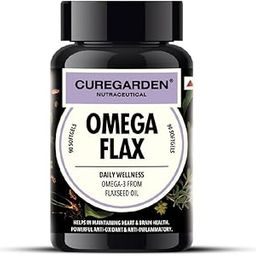 Curegarden Flaxseed Oil Omega-3 Softgel capsules, Omega Flax, 90 Softgels, Heart Health, Joint Health, Liver Health, Anti-Inflammatory, Anti-Oxidant-image-30
