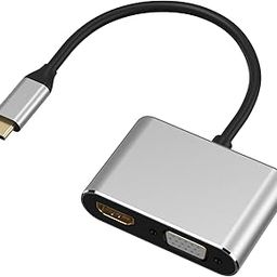 Aorz USB C to HDMI VGA Adapter, USB Type C to VGA HDMI Splitter Converter Thunderbolt 3 Dual HDMI VGA Adapter for MacBook Pro/iPad Pro/Air 2020 2019 2018,Dell XPS 13/15,Surface Pro, Galaxy S20-6