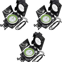Proberos® High Precision Multifunctional Compass with Glow in Dark Dial Military-Level Camping Sighting Gradiomete Portable for Hiking 3 PCS-image-37
