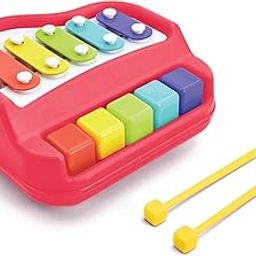 Mclear 2 in 1 Baby Piano Xylophone Toy for Toddlers Multicolor Key in Clear & Crisp Tones Preschool Educational Musical Learning Instruments Toy for Baby Boys & Girls (Pack of 1)-image-1