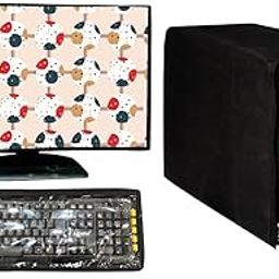 Amazin Homes Stylish Printed 3 in 1 Dust Proof Computer/Desktop Cover Set | Set of 3 - Desktop CPU Keyboard Covers | Circle Print - 22 Inch-image-53