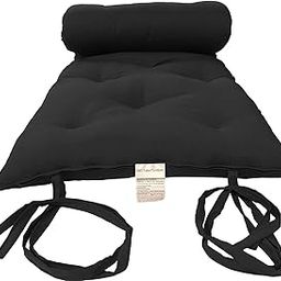 OGFC 80355 Futon Furniture Queen Size Black Cotton/Foam/Polyester Traditional Japanese Floor Rolling Futon Mattresses, Yoga Meditation Mats, Beds 3 x 45 x 80-image-73