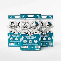 EcoPulp Export Quality 2-Ply Toilet Paper Roll Soft and Strong, 200 Pulls Unscented Toilet Roll Family Pack Of 18 Rolls-image-24