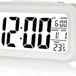 Alarm clock, digital clock, table clock for Students, watch timer for study, Home, Office, Bedroom, kitchen, loud desk alarm clocks for heavy sleepers with Automatic Sensor, Time, Date & Temperature-image-73