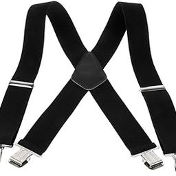 LOSA Suspenders w/ Heavy Duty Clips&X Back Adjustable Straps for Adults black-image-26