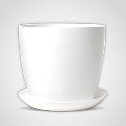 Pot and Bloom Pot with Plate| Compact White Pot for Plants| 115mm X 115mm for Balcony Garden| Durable Plastic | Flower Pot| Set of 1| White-23
