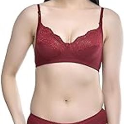 Women’s Lace and Cotton Lingerie Set – 2 Piece Bra and Panty Set for Honeymoon, Bridal Night & Romantic Occasions-image-3