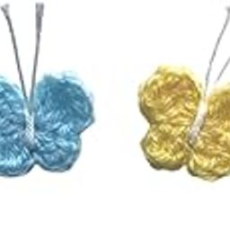 The Lovely Creations Handmade Crochet Small Cute Appliques Patterns Arts and Craft DIY, Decoration, Baby Clothing Accessories - Set of 12 (Butterfly)-picture-29