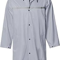 Mens Long Hooded Safety Rain Jacket Waterproof Emergency Raincoat Poncho, Gray, X-Large-picture-28