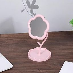 draval Girls Vanity Mirror | Flower Design Makeup Mirror with Tray | Adjustable Pink Desk Mirror for Teens, Women & Kids-image-96