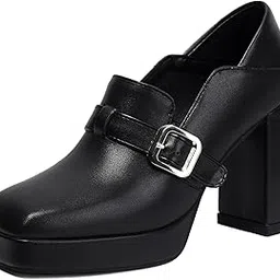 ftk Women’s Square Head Big Buckle Shoes with Thick Bottom Shoes-picture-40