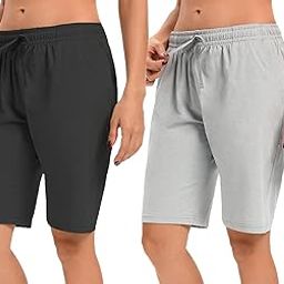 Women Cotton Plain Shorts with Elastic and Drawstring Waist Combo of 2 Pack-picture-6