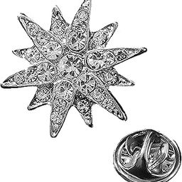 Men's Suit Chest Brooch Fashionable Rhinestone Decoration Diamond Clothing Accessories Silver six-pointed star-image-79