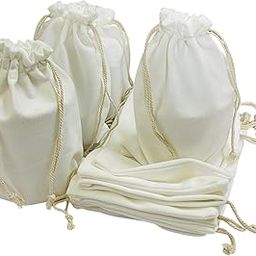 Kriwin Pack of 10 Sweet Velvet White Drawstring Closure Small Size Gift Potli Bags Pouches (White, 4X6)-28