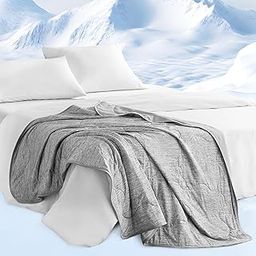Sharper Image Cozy Jersey Knit Throw Blanket Ultra-Soft & Cooling Touch Throw Chic Ogee Quilting, All Season & Lightweight Summer Throw Blanket Cozy T-Shirt Handfeel, Gift Ready, 50x60, Grey-image-48