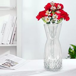 Green Fills Crystal Glass Vase for Flowers, 19 cm Tall| Decorative & Elegant Flowers Pot for Water Plant, Indoor/Outdoor, Flower, Money & Live Plants | Home & Office (1-Crystal Vase)-image-61