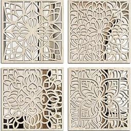 AVENZA Decor Wall Mirror Decor Panel Wooden Hanging Rectangular Wall Decor Frame for Living Room, Bed Room - Decorative Mirror Wooden Wall Hanging (A)-image-48