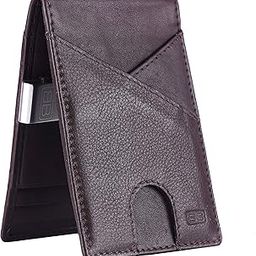 RFID Shielded Sophistication: Minimalist Mini Bifold Men's Money Clip Wallet in Genuine Leather - Stylish, Secure, and Practical with Card Slots and Photo ID Pocket-picture-24