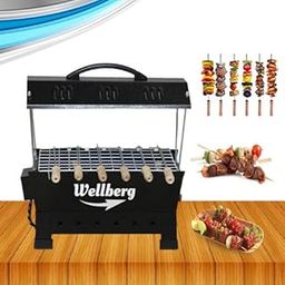 Wellberg Electric and Charcoal Barbeque Grill Amazing Portable BBQ Grill Both- For Outdoor Indoor (Black)-picture-18