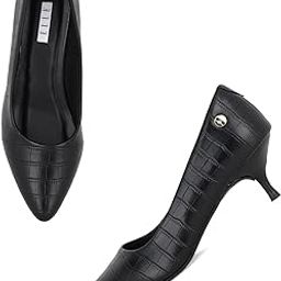 Women's Textured Kitten Heel Slip-On Pumps-image-1