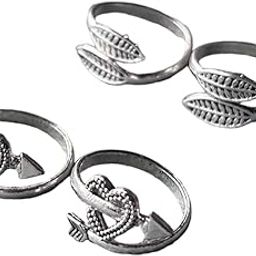 Women & Girls Metal Fancy Glossy finish Toe Ring Adjustable Bichiya/Leg Finger Ring-Combo-2 (A_C_P_110728_Silver)-image-55