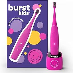 BURSTkids Electric Toothbrush with Soft Charcoal Black Bristles, Small Head & Comfort Grip, 2 Minute Built in Timer, for Kids Ages 2+, Children Toothbrush for Healthier Smiles for, 2 Modes, Pink-picture-25