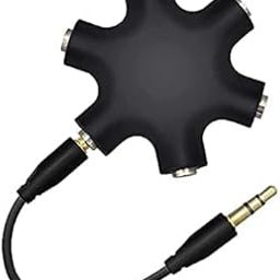 STXXOR -Way Multi Earphone Headphone Speaker Audio Stereo Splitter hub Adapter Jack (Black 6-OX)-26