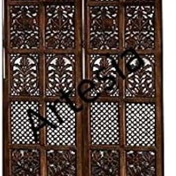 Artesia Wooden Room Partition with Stand for Living Rooms/Wood Screens Separator & Room Divider 2 Panels for Living Room/Bedroom/Office/Restaurants(Brown) (2 Panel - 40 X 72 in)-image-84