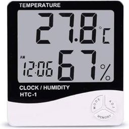 HTC-1 Digital Indoor Thermometer Hygrometer with Large LCD Display, Clock, Alarm, and Comfort Level Indicator – Temperature and Humidity Monitor for Home, Office, Greenhouse, and More-image-92
