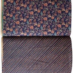 Women's Woolen Unstitched Cots Wool Choodidar/Salwar/Patiyala/Palazzo/Pant & Flower Printed dark blue Suit/Kurta Fabric Dress Material Size :Top -(2.25 * 1.00) M, Bottom -(2.25 * 1.00) M-picture-2
