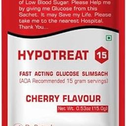 Low Blood Sugar Hypotreat 15 fast acting glucose slimsach Cherry Flavour (ADA recommended 15 Gram servings) Diabetes Care - Nutrition (Pack of 50)-image-85